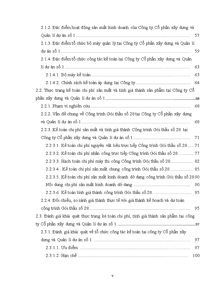 image for page Các giải pháp hoàn thiện kế toán chi phí sản xuất và tính giá thành công trình xây lắp tại công ty cổ phần xây dựng và quản lý dự án số 1