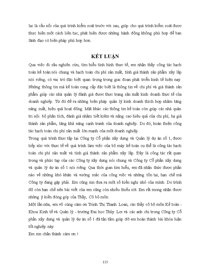 image for page Các giải pháp hoàn thiện kế toán chi phí sản xuất và tính giá thành công trình xây lắp tại công ty cổ phần xây dựng và quản lý dự án số 1
