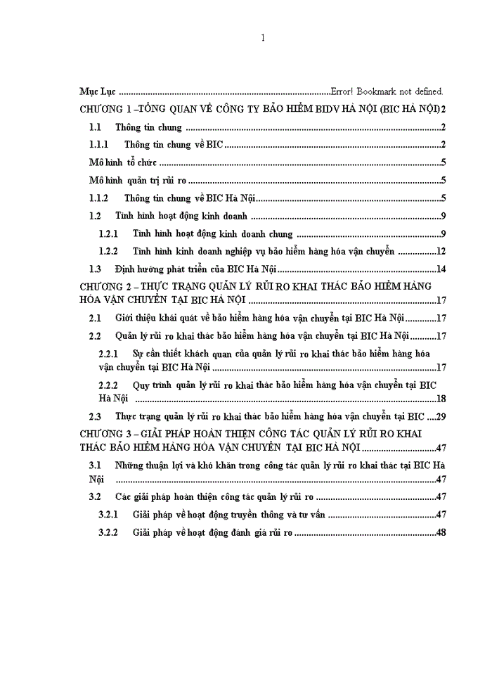 image for page Giải pháp hoàn thiện công tác quản lý rủi ro khai thác bảo hiểm hàng hóa vận chuyển tại BIC Hà Nội