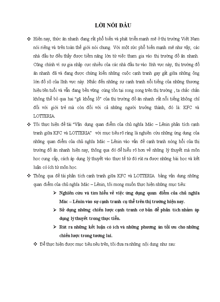 image for page Vận dụng quan điểm của chủ nghĩa Mác – Lênin phân tích cạnh tranh giữa KFC và LOTTERIA