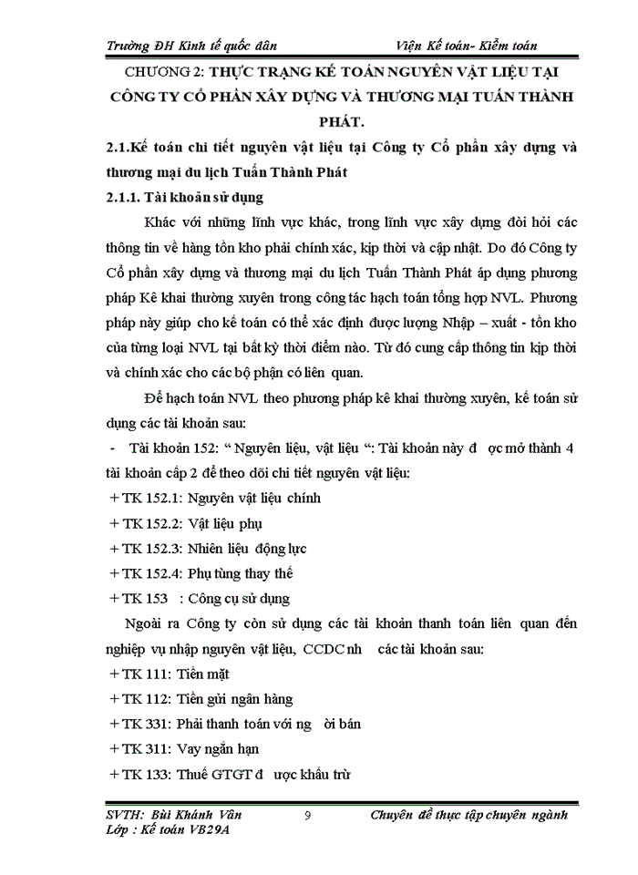 image for page Hoàn thiện kế toán nguyên vật liệu tại Công ty Cổ phần xây dựng và thương mại du lịch Tuấn Thành Phát