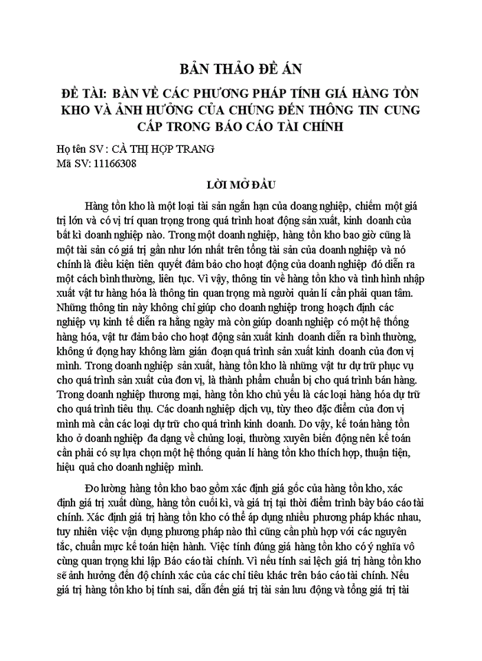 image for page Bàn về các phương pháp tính giá hàng tồn kho và ảnh hưởng của chúng đến thông tin cung cấp trong báo cáo tài chính