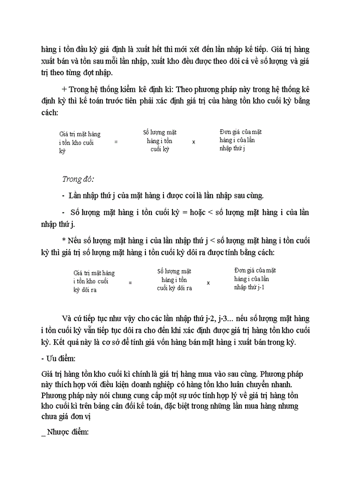 image for page Bàn về các phương pháp tính giá hàng tồn kho và ảnh hưởng của chúng đến thông tin cung cấp trong báo cáo tài chính