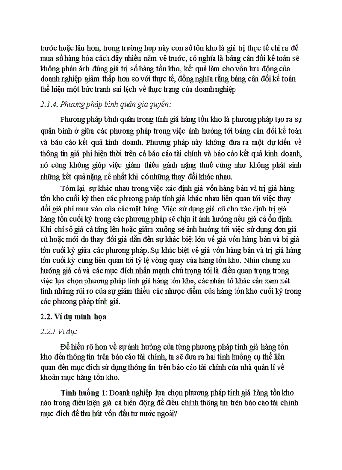 image for page Bàn về các phương pháp tính giá hàng tồn kho và ảnh hưởng của chúng đến thông tin cung cấp trong báo cáo tài chính