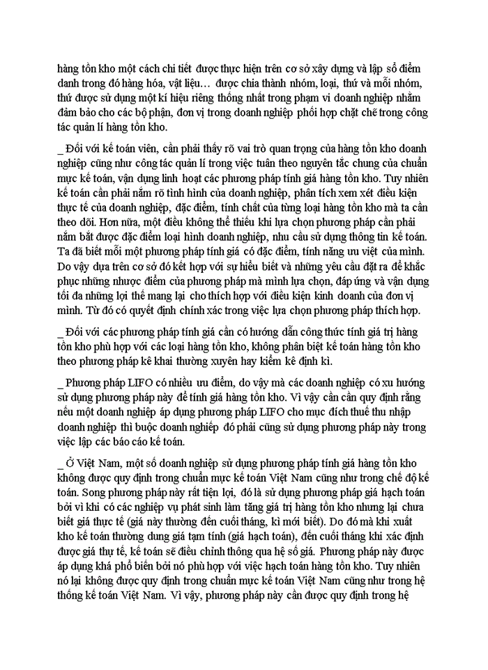 image for page Bàn về các phương pháp tính giá hàng tồn kho và ảnh hưởng của chúng đến thông tin cung cấp trong báo cáo tài chính