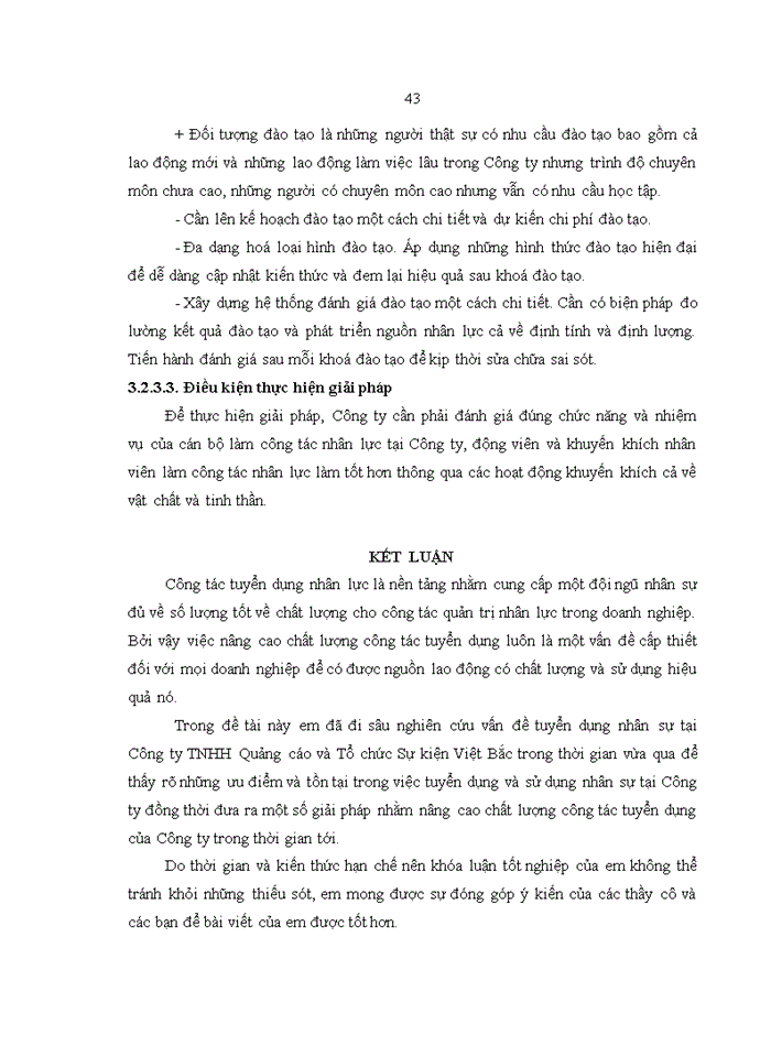 image for page Hoàn thiện công tác tuyển dụng nhân lực tại công ty tnhh quảng cáo và tổ chức sự kiện việt bắc