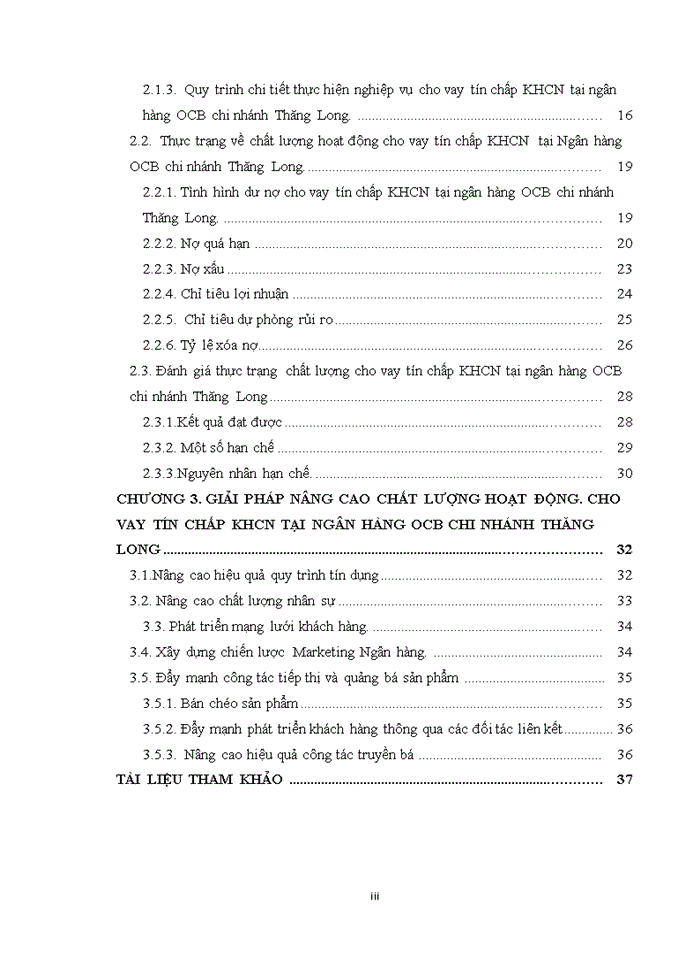 image for page Nâng cao chất lượng hoạt động cho vay tín chấp khách hàng cá nhân tại ngân hàng OCB chi nhánh Thăng Long