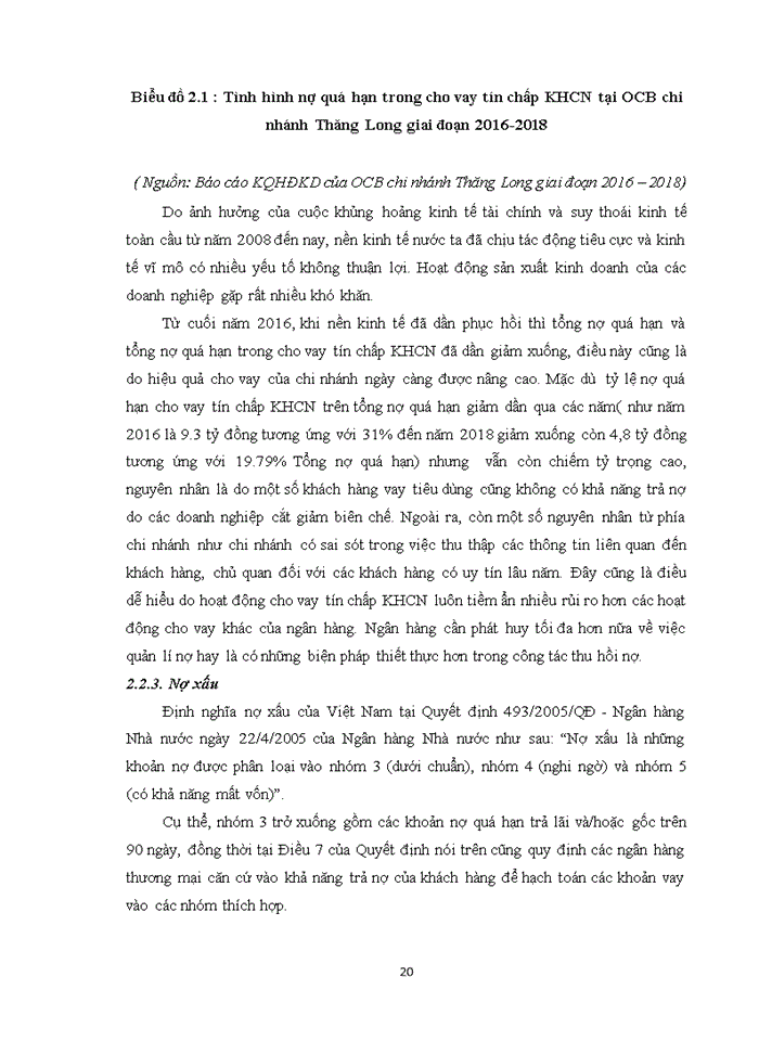 image for page Nâng cao chất lượng hoạt động cho vay tín chấp khách hàng cá nhân tại ngân hàng OCB chi nhánh Thăng Long