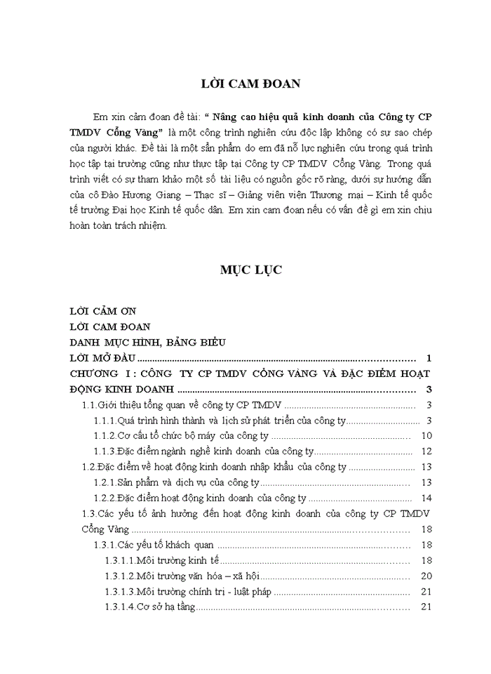 image for page Nâng cao hiệu quả kinh doanh của Công ty CP TMDV Cổng Vàng