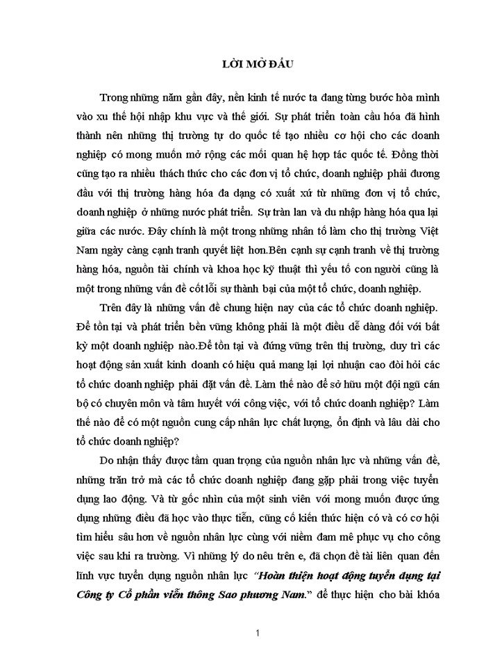 image for page Hoàn thiện hoạt động tuyển dụng tại Công ty Cổ phần viễn thông Sao Phương Nam