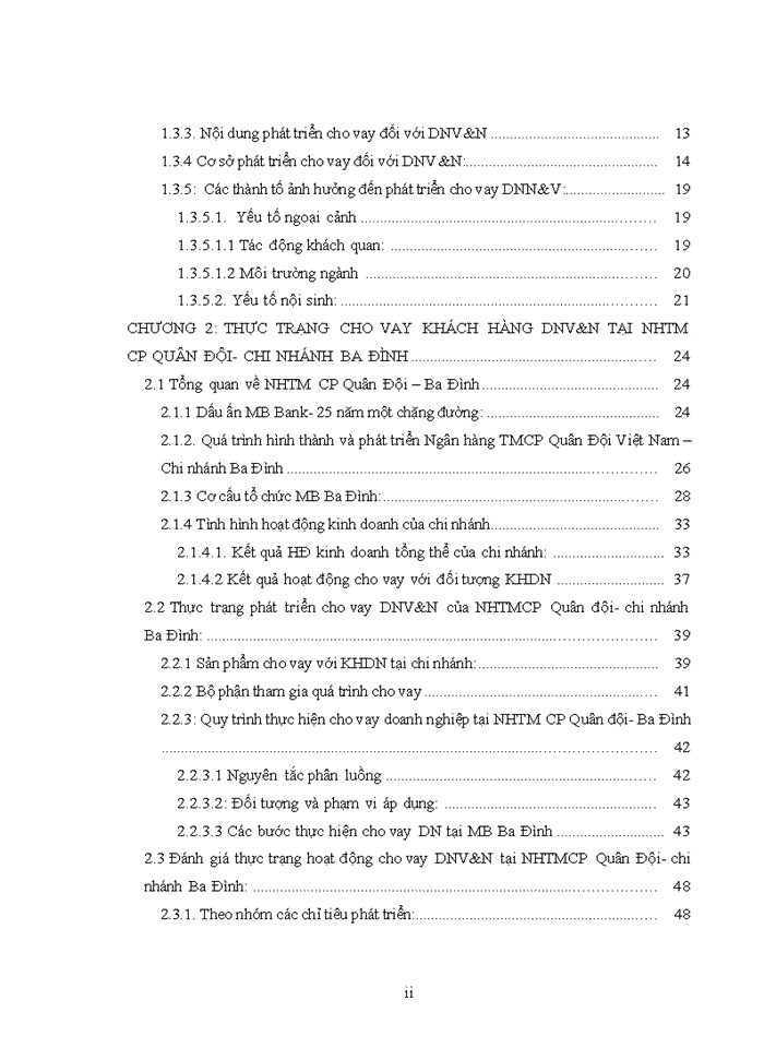 image for page Thực trạng phát triển cho vay doanh nghiệp vừa và nhỏ tại ngân hàng TMCP Quân đội Việt Nam – chi nhánh Ba Đình
