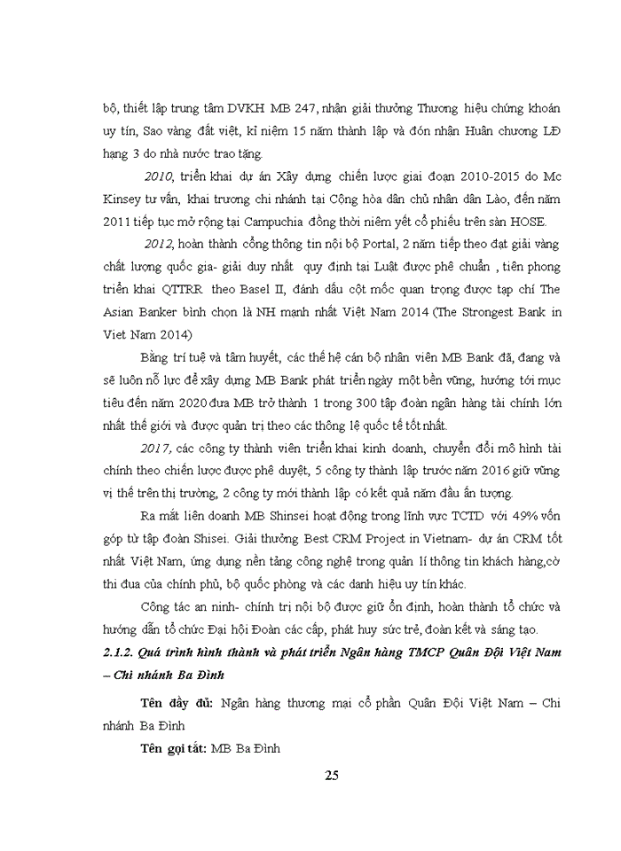 image for page Thực trạng phát triển cho vay doanh nghiệp vừa và nhỏ tại ngân hàng TMCP Quân đội Việt Nam – chi nhánh Ba Đình