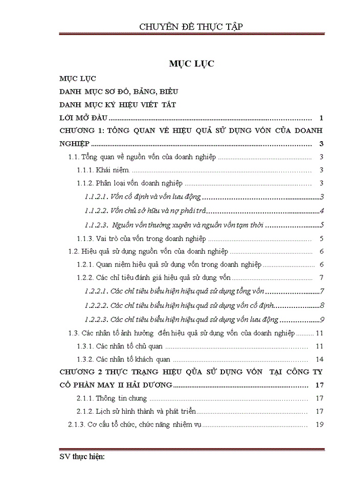 image for page Nâng cao hiệu quả sử dụng vốn tại Công ty Cổ phần May II Hải Dương