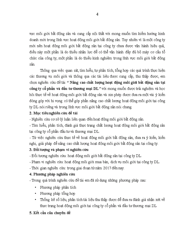 image for page Nâng cao chất lượng hoạt động môi giới bất động sản tại công ty cổ phần và đầu tư thương mại DL