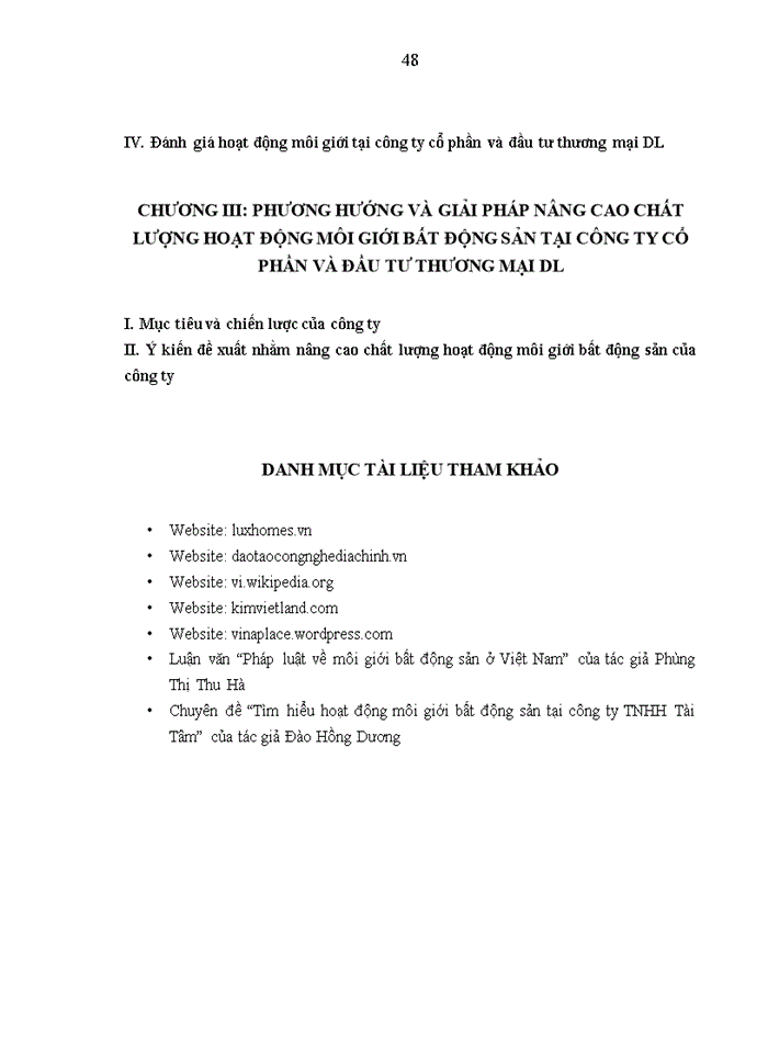 image for page Nâng cao chất lượng hoạt động môi giới bất động sản tại công ty cổ phần và đầu tư thương mại DL