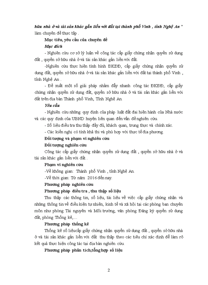 image for page Công tác cấp giấy chứng nhận quyền sử dụng đất, quyền sở hữu nhà ở và tài sản khác gắn liền với đất tại thành phố Vinh , tỉnh Nghệ An