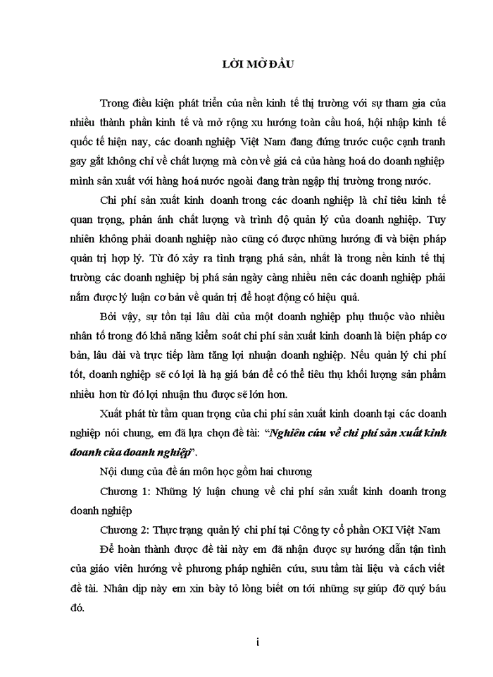 image for page Nghiên cứu về chi phí sản xuất kinh doanh của doanh nghiệp