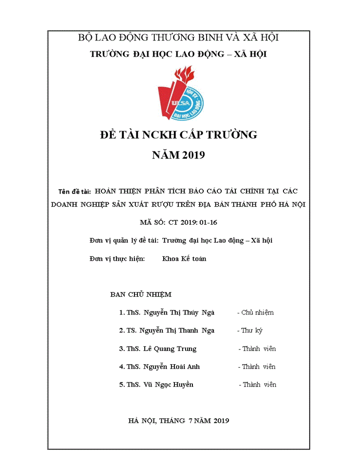 image for page Hoàn thiện phân tích báo cáo tài chính tại các doanh nghiệp sản xuất  rượu trên địa bàn thành phố Hà nội