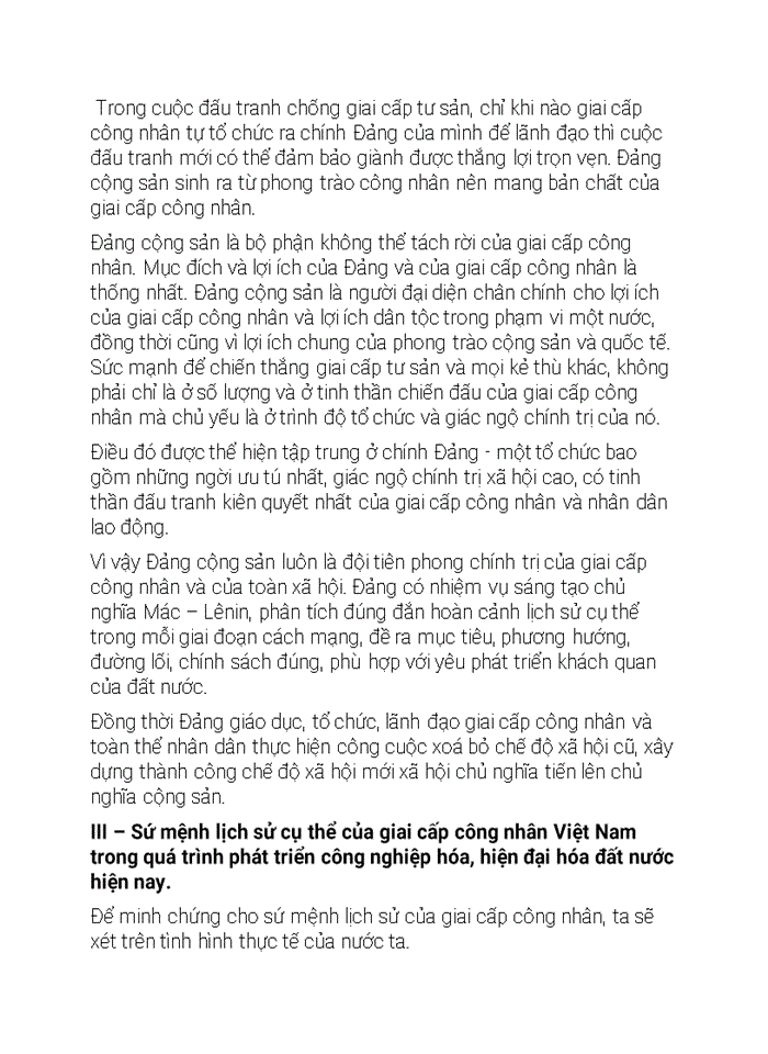 image for page Sứ mệnh lịch sử của Giai cấp công nhân