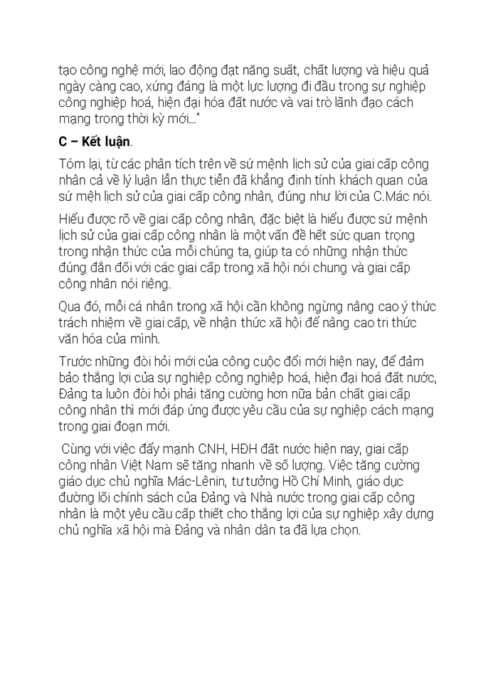image for page Sứ mệnh lịch sử của Giai cấp công nhân