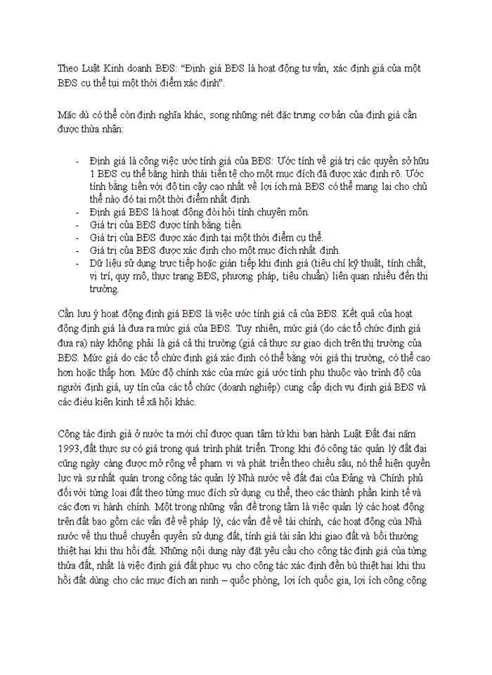 Phân tích vai trò của hoạt động định giá bất động sản trong nền kinh tế