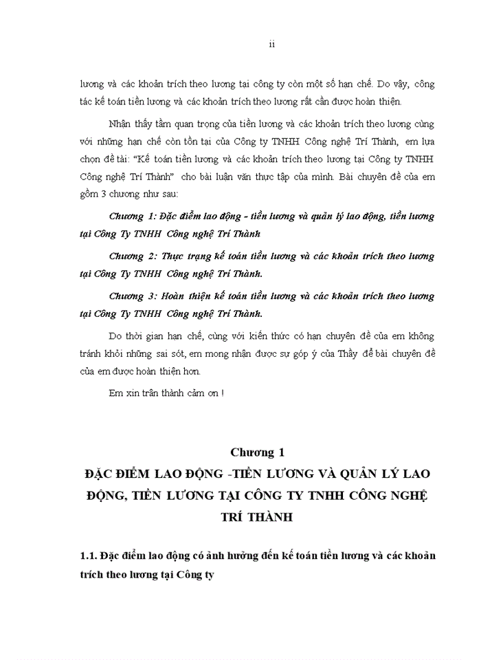image for page Hoàn thiện kế toán tiền lương và các khoản trích theo lương tại công ty tnhh công nghệ trí thành