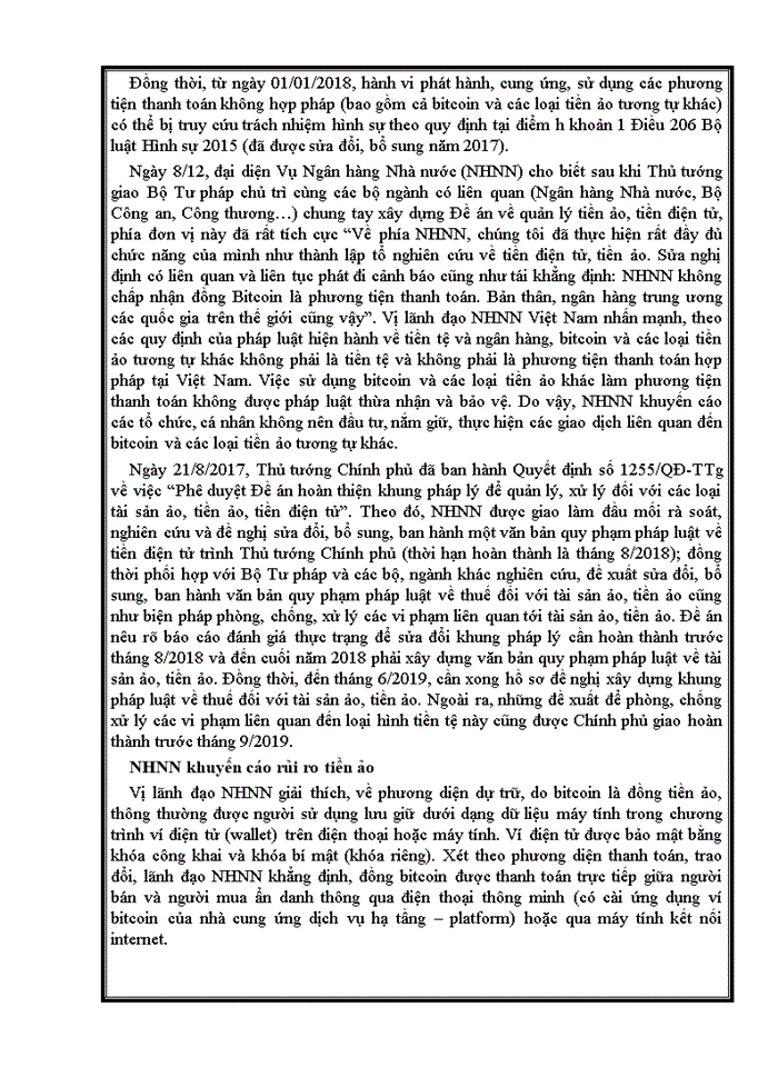 image for page Tìm hiểu về đồng bitcoin và vai trò của NHTW trong quản lý tiền ảo. liên hệ thực tiễn việt nam