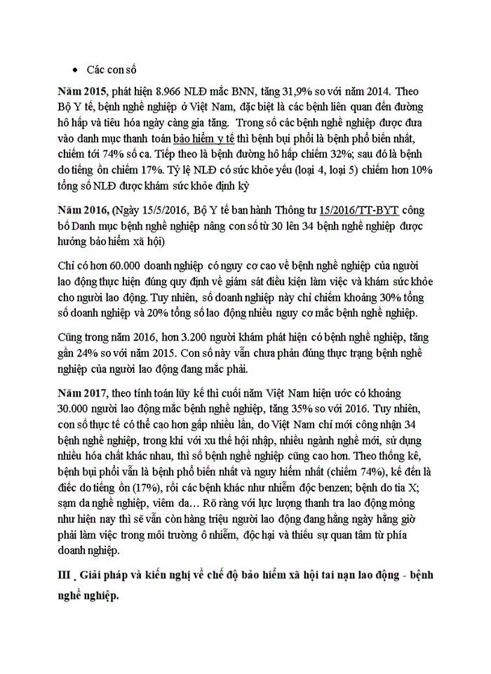 image for page Giải pháp và kiến nghị về chế độ bảo hiểm xã hội tai nạn lao động - bệnh nghề nghiệp.