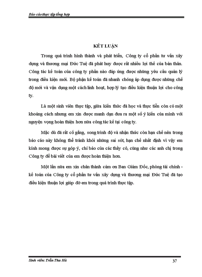 image for page Đánh giá về tình hình tổ chức hạch toán kế toán tại Công ty cổ phần tư vấn xây dựng và thương mại Đức Tuệ