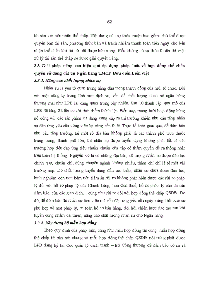 image for page Hợp đồng thế chấp quyền sử dụng đất và thực tiễn áp dụng tại Ngân hàng TMCP Bưu điện Liên Việt