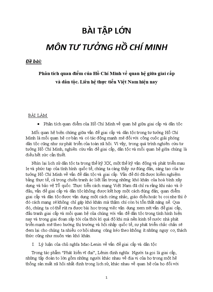 image for page Phân tích quan điểm của Hồ Chí Minh về quan hệ giữa giai cấp và dân tộc