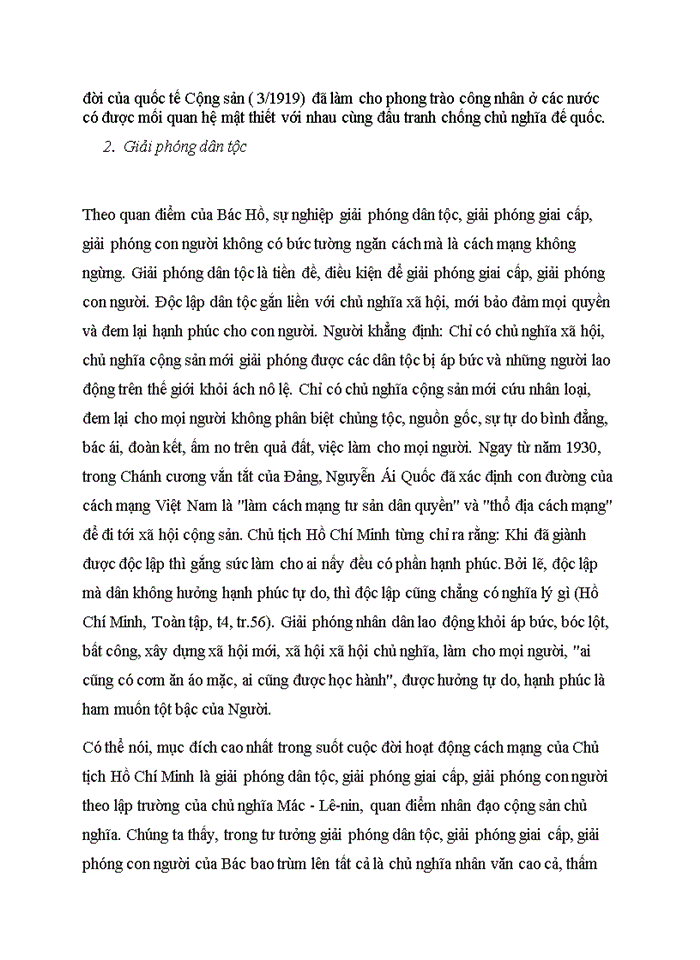 image for page Phân tích luận điểm sau của Hồ Chí Minh: “ Muốn cứu nước và giải phóng dân tộc không còn con đường nào khác con đường cách mạng vô sản”