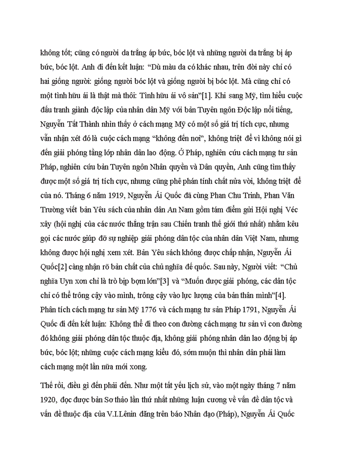 image for page Phân tích luận điểm sau của Hồ Chí Minh: “ Muốn cứu nước và giải phóng dân tộc không còn con đường nào khác con đường cách mạng vô sản”