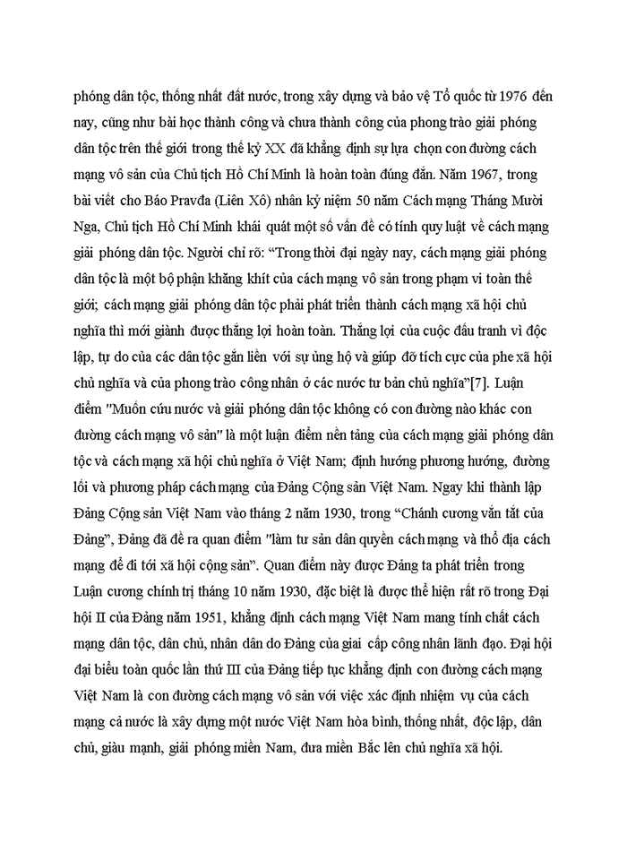 image for page Phân tích luận điểm sau của Hồ Chí Minh: “ Muốn cứu nước và giải phóng dân tộc không còn con đường nào khác con đường cách mạng vô sản”