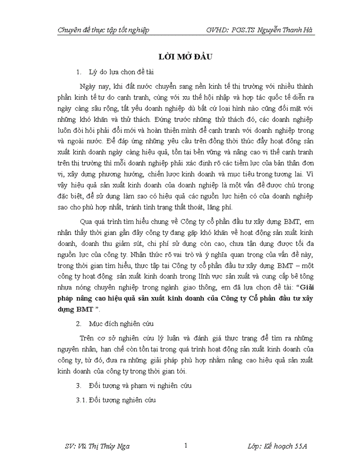 image for page Giải pháp nâng cao hiệu quả sản xuất kinh doanh của Công ty Cổ phần đầu tư xây dựng BMT