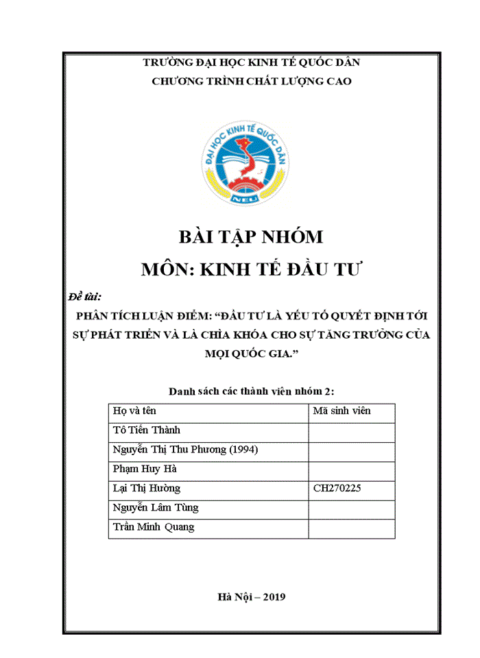 image for page Phân tích luận điểm: “đầu tư là yếu tố quyết định tới sự phát triển và là chìa khóa cho sự tăng trưởng của mọi quốc gia.”