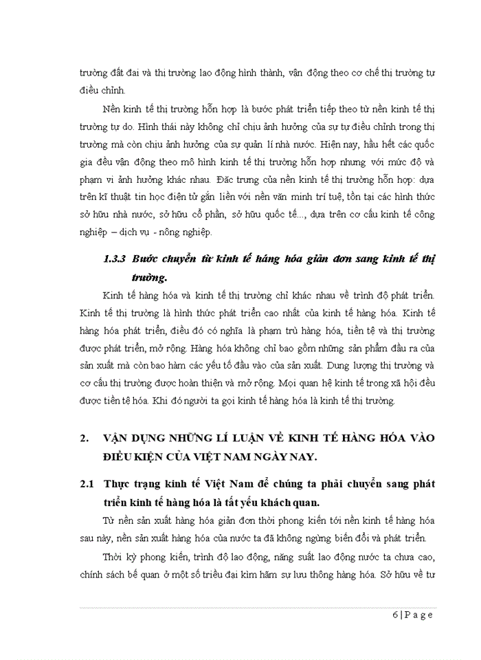 image for page Vận dụng những lí luận về kinh tế hàng hóa vào điều kiện của việt nam ngày nay