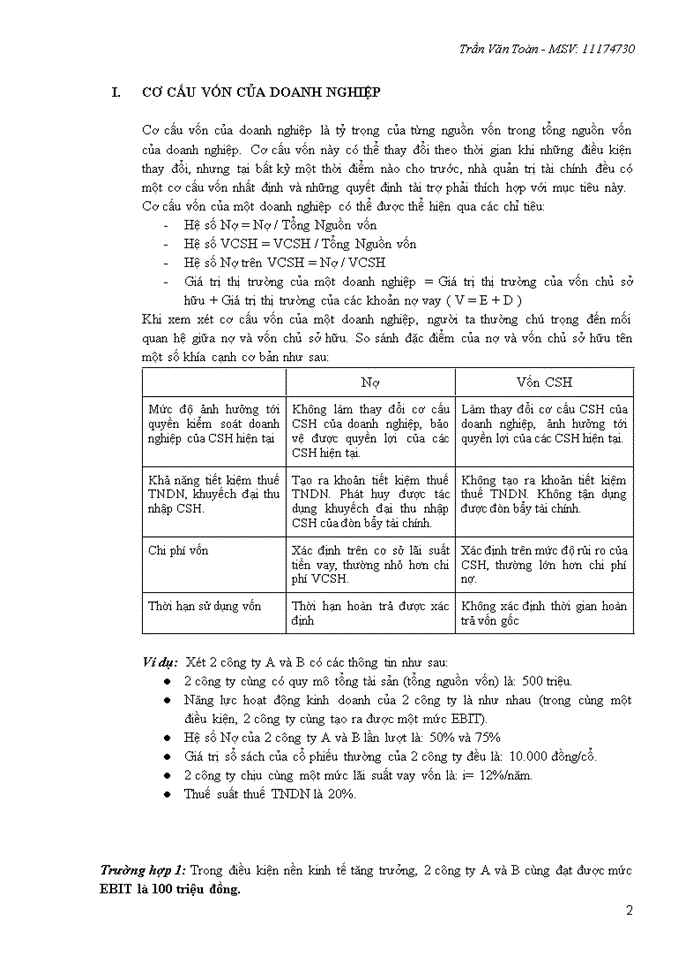 image for page Các yếu tố ảnh hưởng đến quyết định cơ cấu vốn