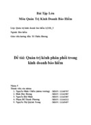 Quản trị kênh phân phối trong kinh doanh bảo hiểm