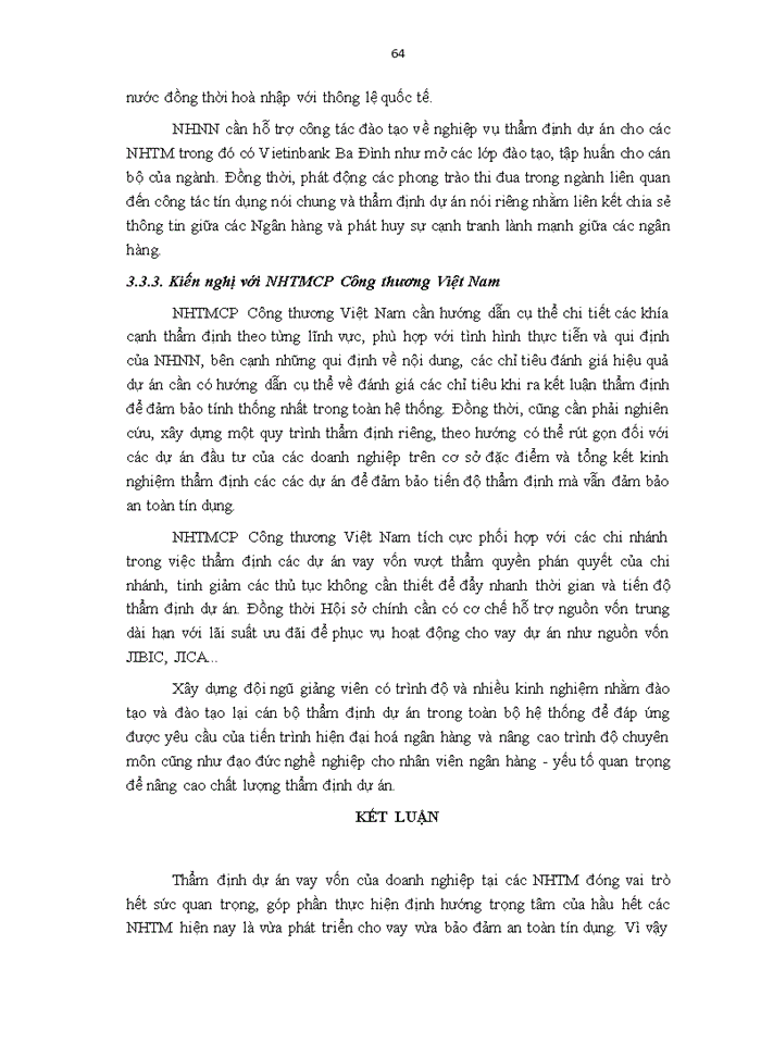 image for page Nâng cao chất lượng thẩm định dự án Đầu tư trong hoạt động cho vay tại Ngân hàng TMCP Công thương Việt Nam – Chi nhánh Ba Đình