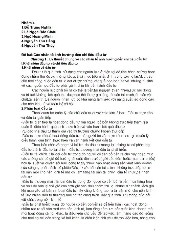 image for page Các nhân tố ảnh hưởng đến chi tiêu đầu tư