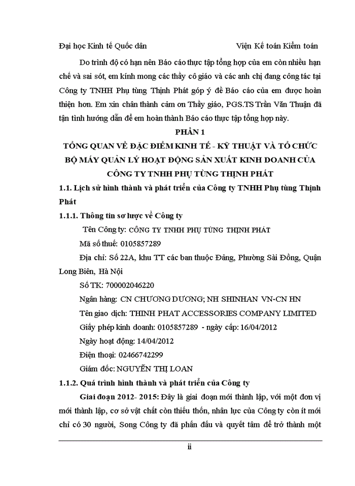 image for page Đánh giá về tình hình tổ chức hạch toán kế toán tại công ty tnhh phụ tùng thịnh phát