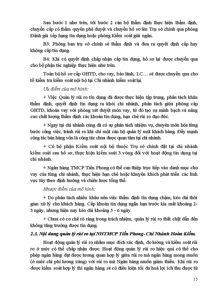 image for page Pháp luật về phòng ngừa rủi ro tín dụng trong hoạt động ngân hàng và thực trạng quản lý rủi ro tín dụng tại Ngân hàng TMCP Tiền Phong- Chi nhánh Hoàn Kiếm