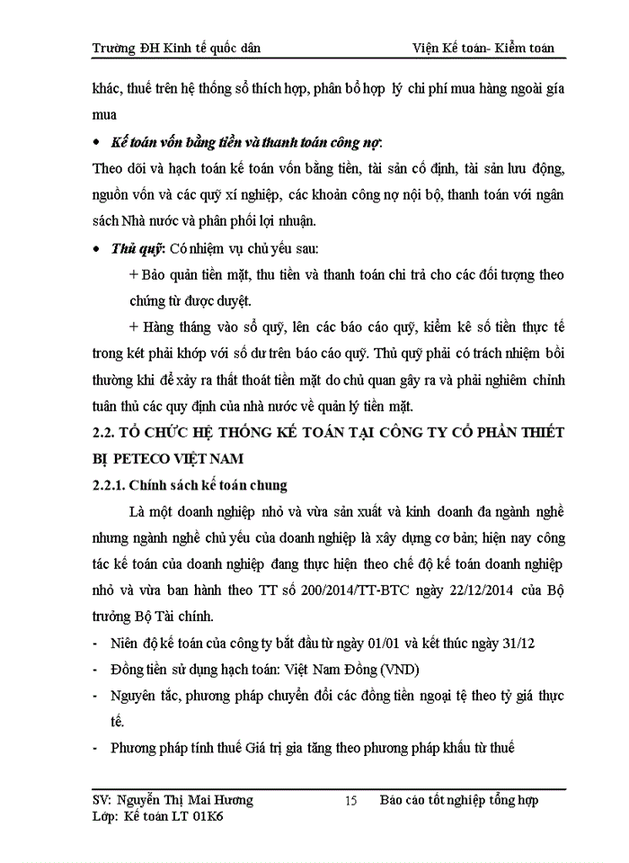 image for page Một số đánh giá về tình hình tổ chức kế toán tại Công ty Cổ phần thiết bị  Peteco Việt Nam
