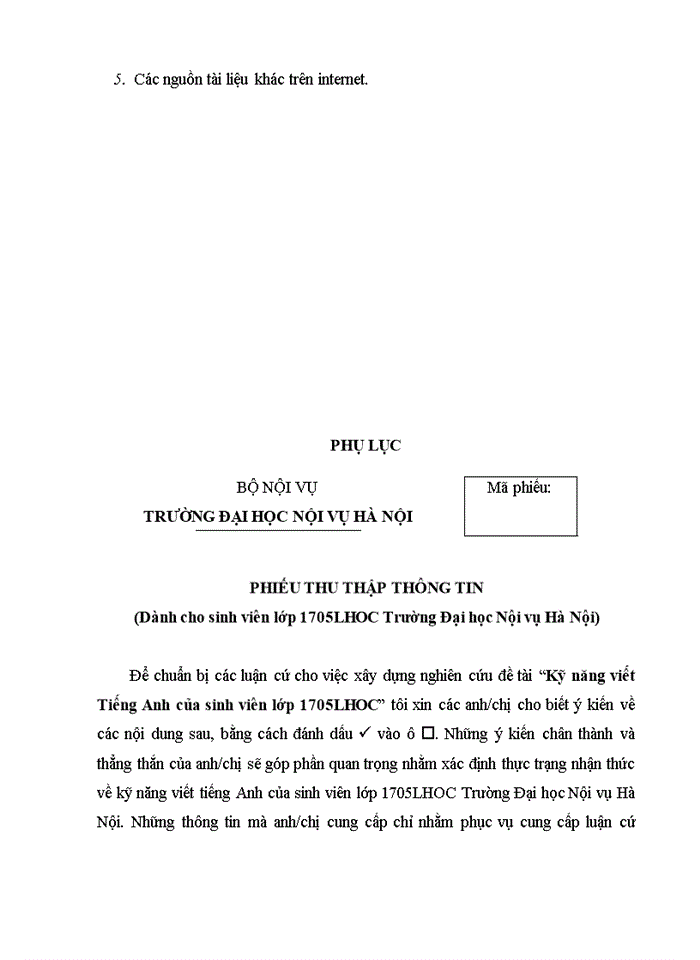 image for page Kỹ năng viết Tiếng Anh của sinh viên lớp 1705LHOC