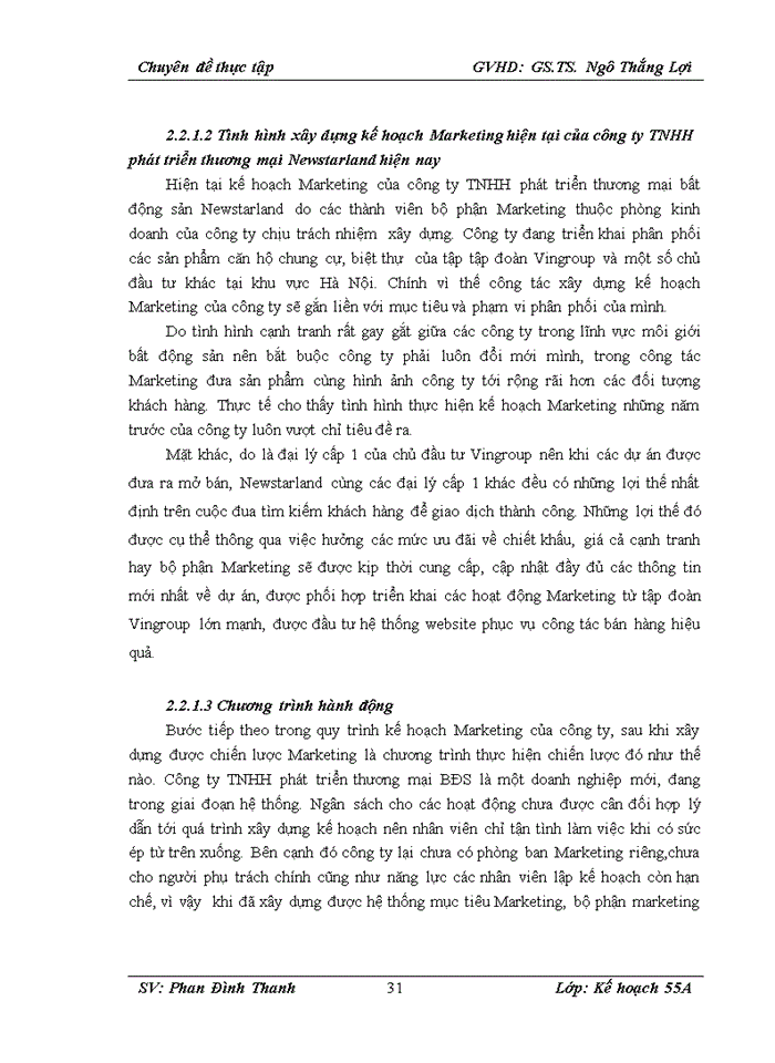 image for page Hoàn thiện công tác lập kế hoạch Marketing cho công ty TNHH phát triển thương mại Bất động sản Newstarland