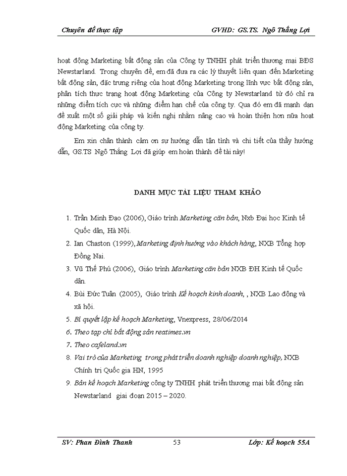 image for page Hoàn thiện công tác lập kế hoạch Marketing cho công ty TNHH phát triển thương mại Bất động sản Newstarland