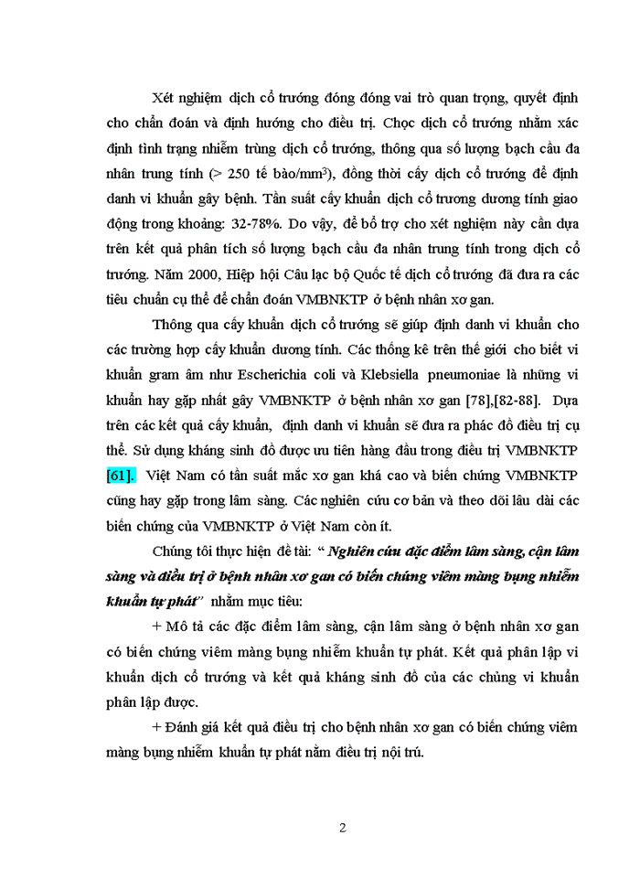image for page Nghiên cứu đặc điểm lâm sàng, cận lâm sàng và điều trị ở bệnh nhân xơ gan có biến chứng viêm màng bụng nhiễm khuẩn tự phát