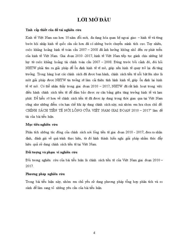 image for page Chính sách tiền tệ nới lỏng của việt nam giai đoạn 2010 – 2017