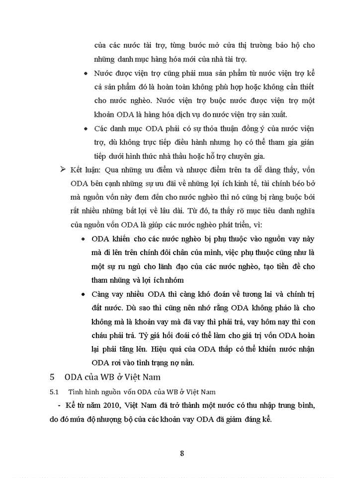 image for page Ưu điểm và nhược điểm của các khoản vay ODA đối với nước được nhận tài trợ